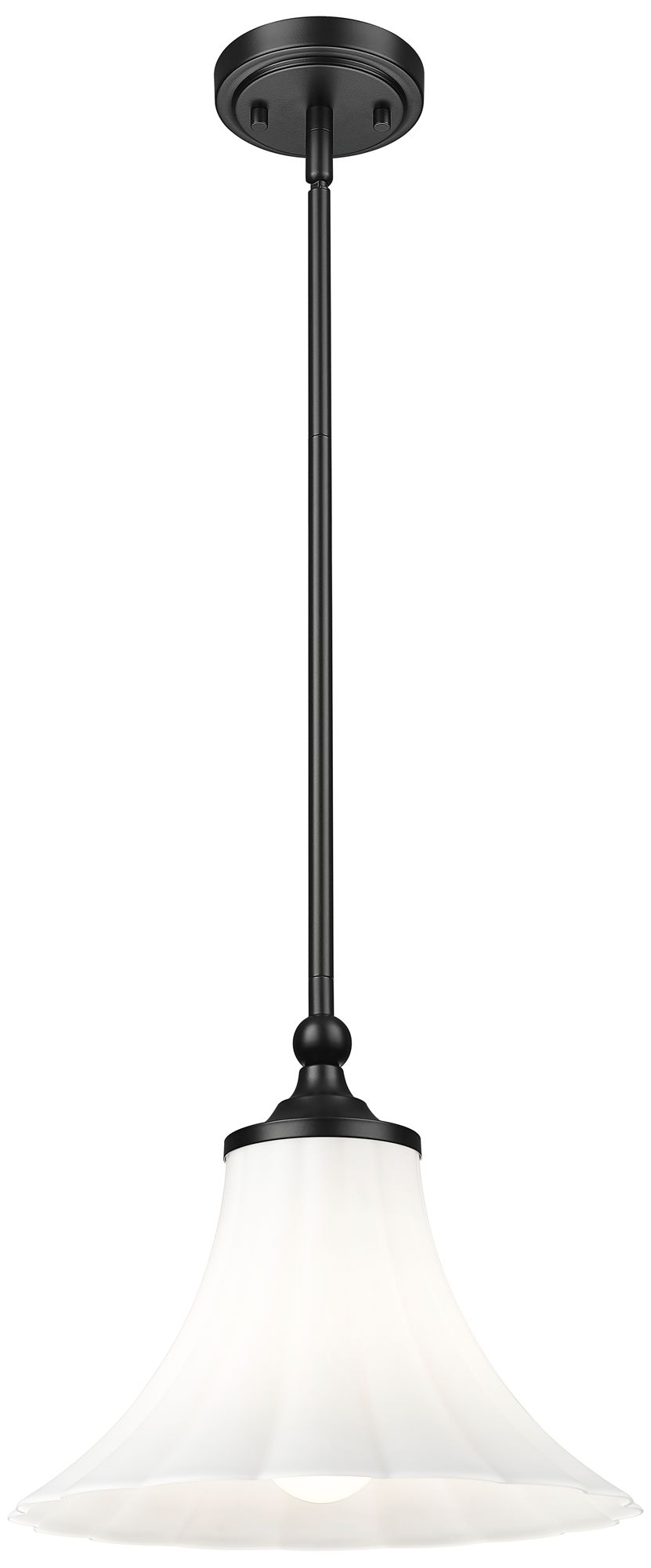 Image 5 Fleur by Z-Lite 12 inch Matte Black 1 Light Pendant more views