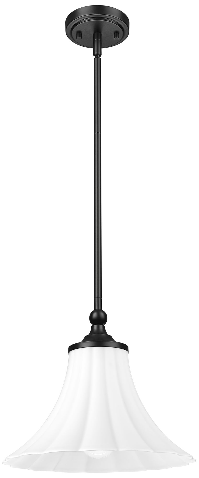 Image 7 Fleur by Z-Lite 12 inch Matte Black 1 Light Pendant more views