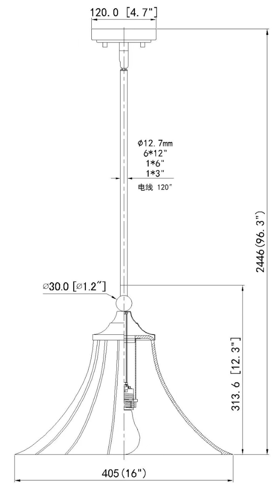 Fleur by Z-Lite 16 inch Brushed Nickel 1 Light Pendant