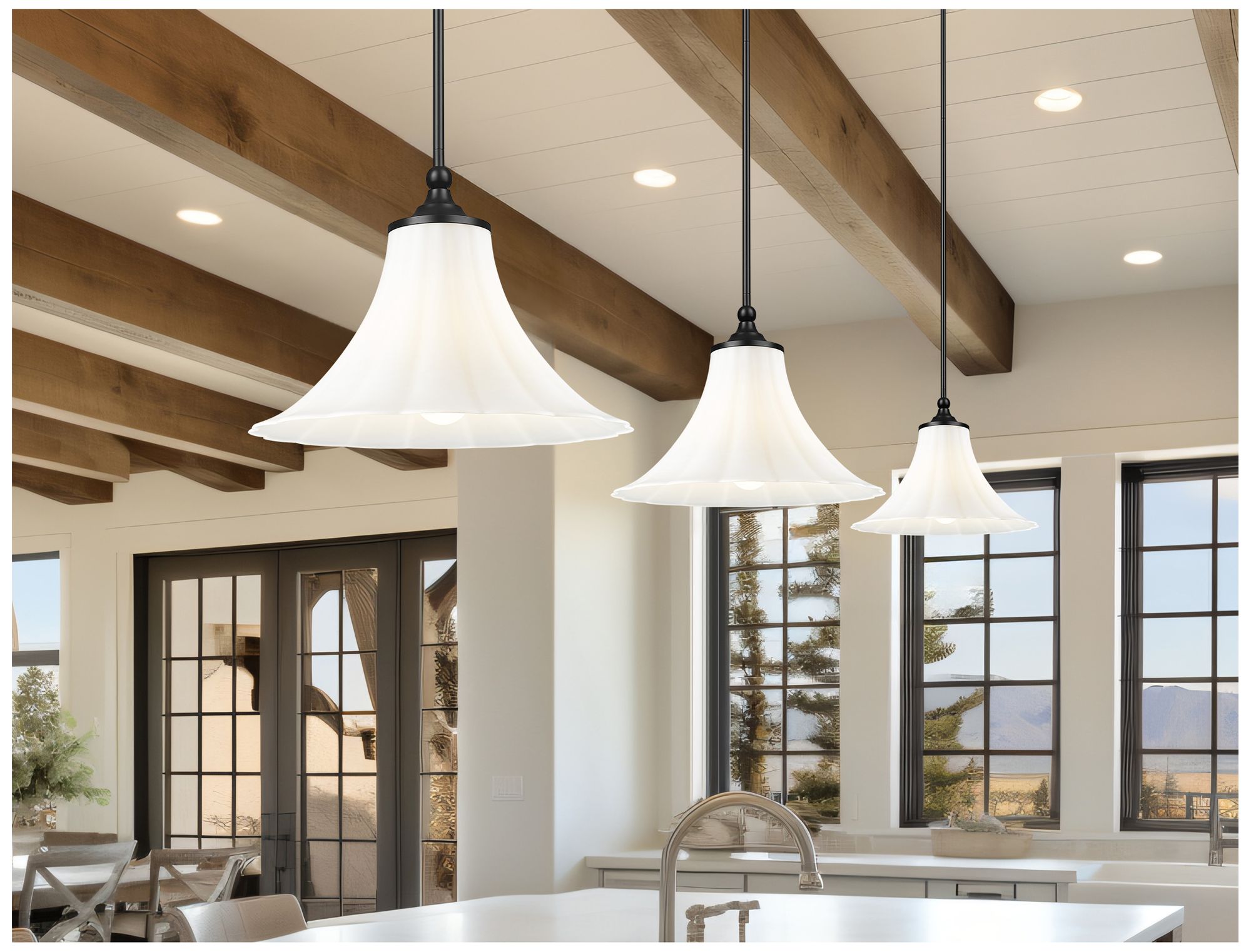 Image 3 Fleur by Z-Lite 16 inch Matte Black 1 Light Pendant more views