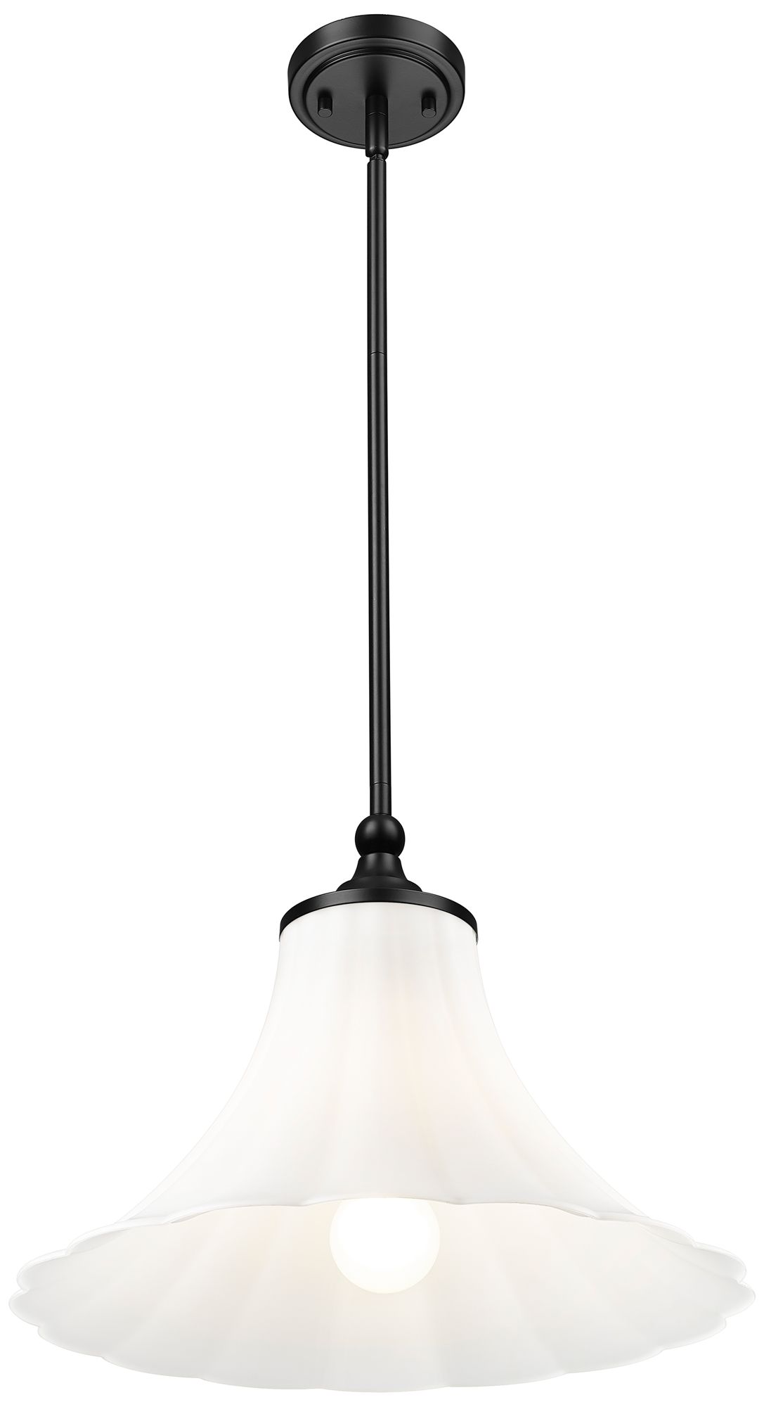 Image 4 Fleur by Z-Lite 16 inch Matte Black 1 Light Pendant more views