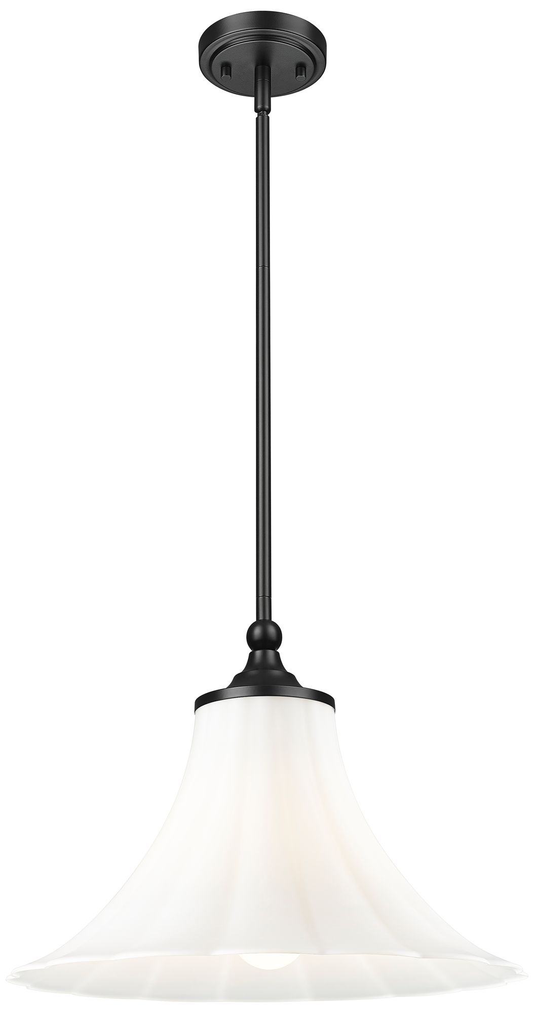 Image 5 Fleur by Z-Lite 16 inch Matte Black 1 Light Pendant more views