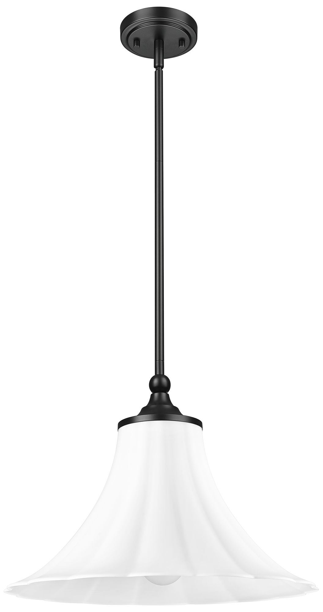 Image 7 Fleur by Z-Lite 16 inch Matte Black 1 Light Pendant more views