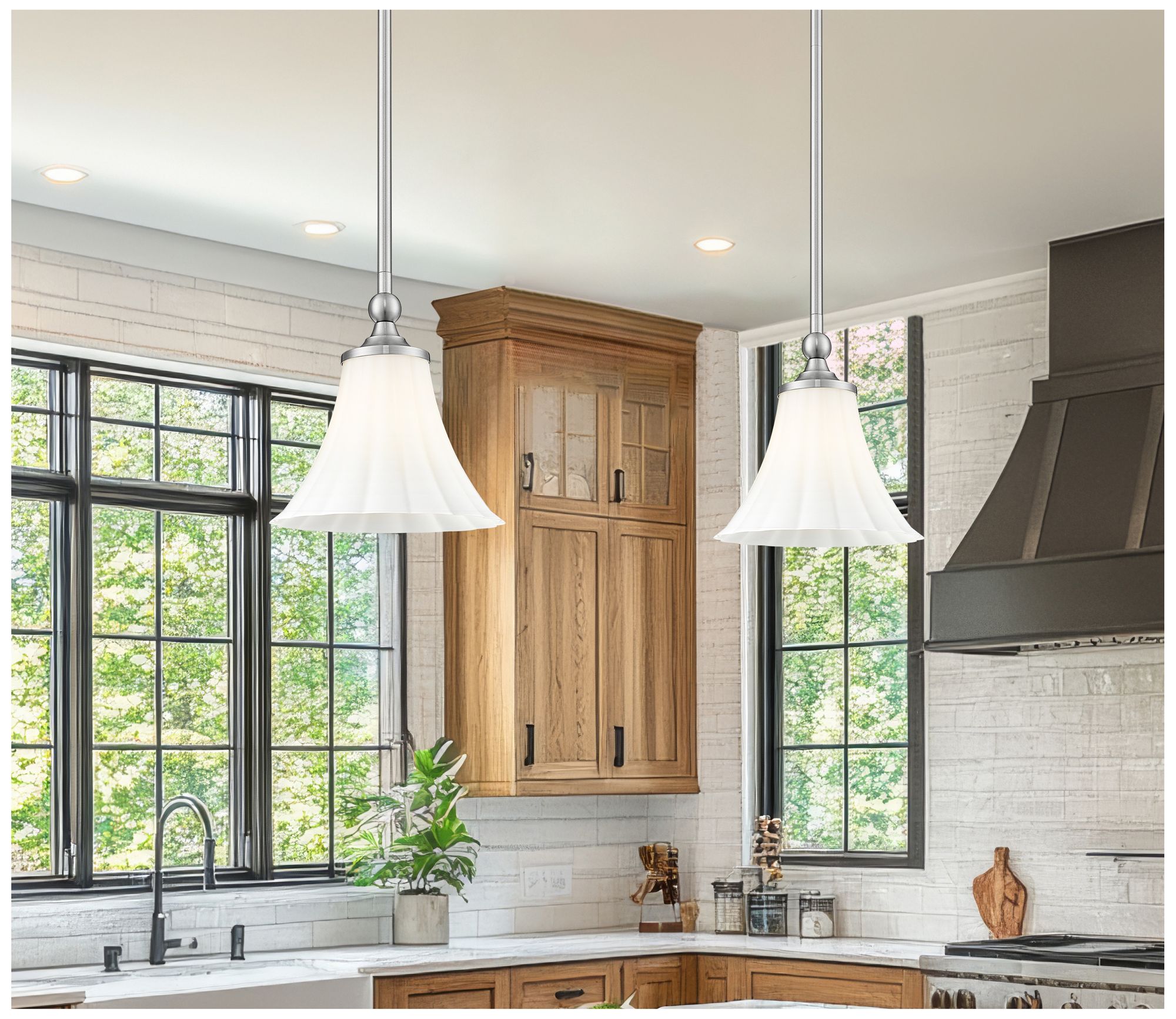 Image 3 Fleur by Z-Lite 8 inch Brushed Nickel 1 Light Pendant more views