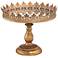 Fleur-de-Lis 11 1/4" Round Decorative Bronze Gold Cake Stand