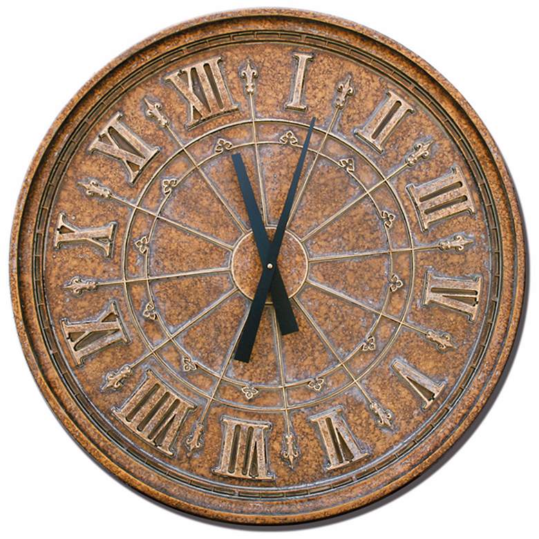 Image 1 Fleur de Lis 27" Wide Round Wall Clock