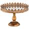 Fleur-de-Lis Bronze Gold 13" Round Decorative Cake Stand