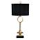 Fleur-de-Lis Gold Leaf Metal and Marble Table Lamp