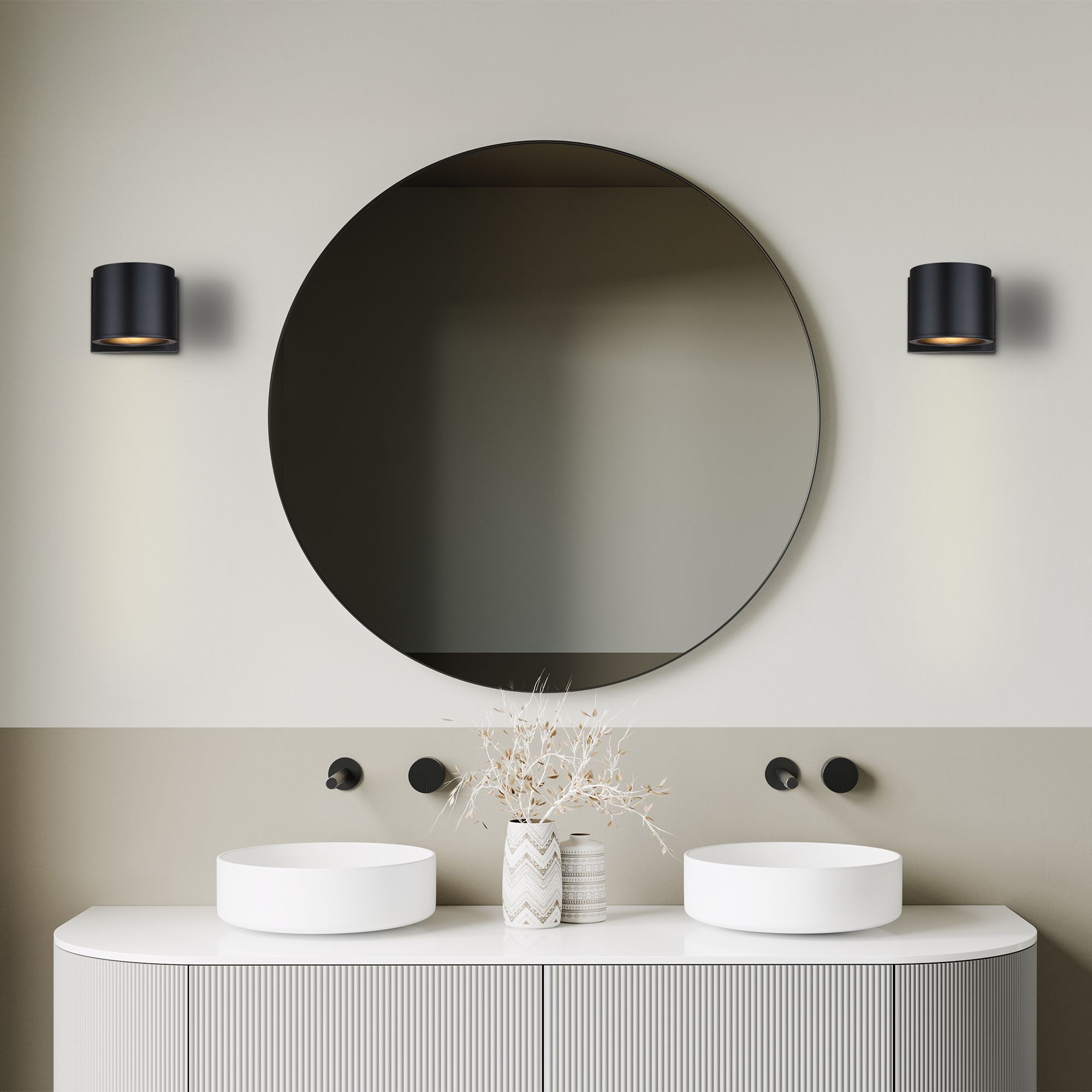 Image 5 Fleur Oasis 6.75 in. 1-Light Matte Black Indoor Wall Sconce more views