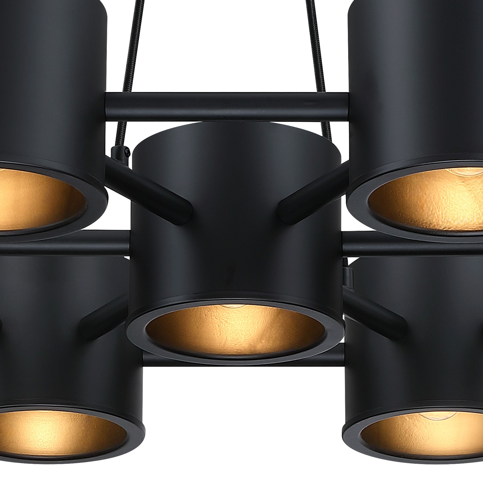 Image 3 Fleur Oasis 7-Light Matte Black Industrial Cannister Chandelier more views