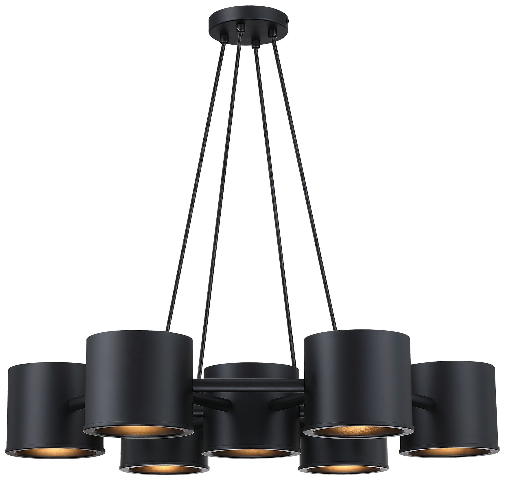 Image 4 Fleur Oasis 7-Light Matte Black Industrial Cannister Chandelier more views