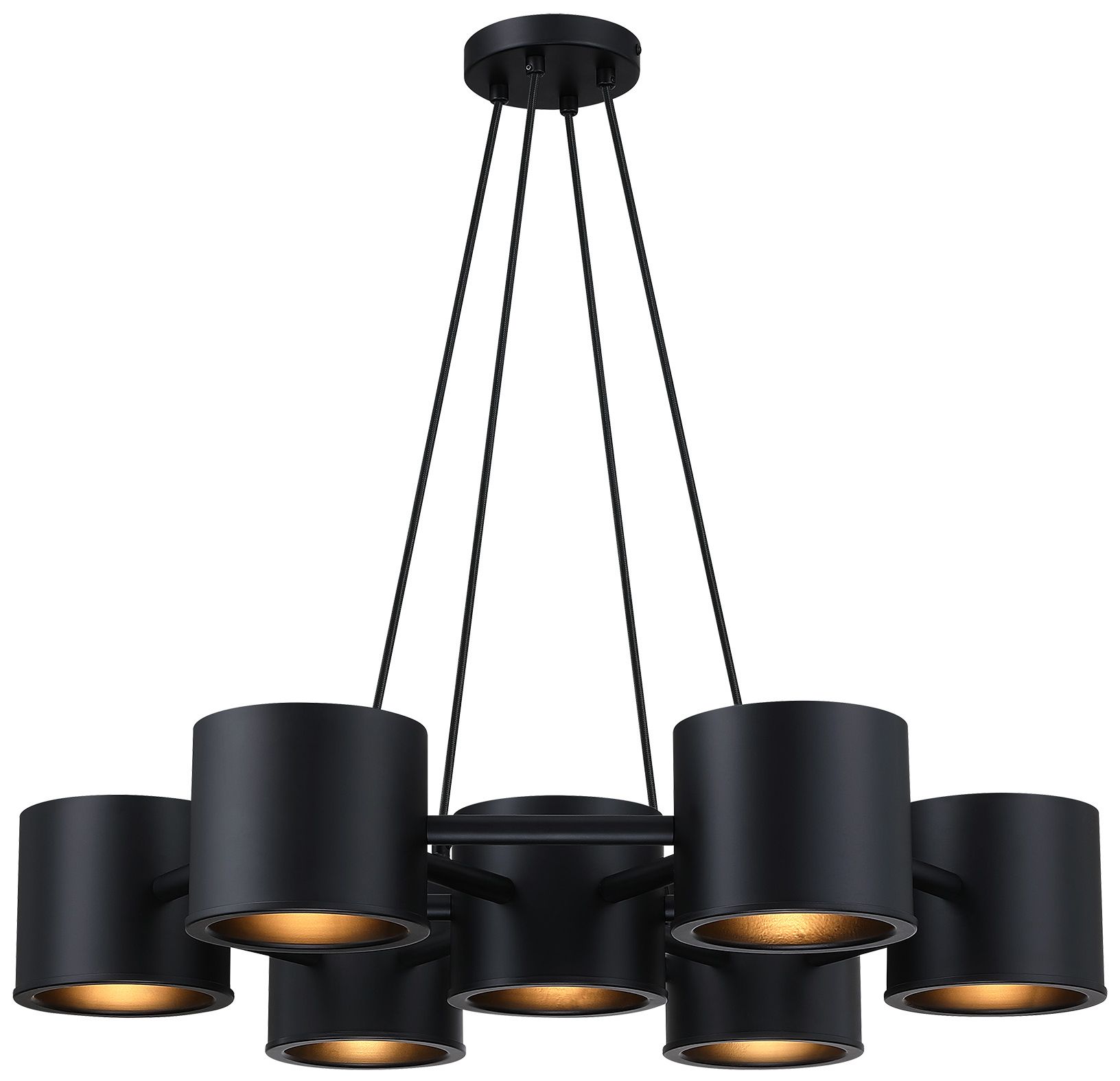 Image 5 Fleur Oasis 7-Light Matte Black Industrial Cannister Chandelier more views