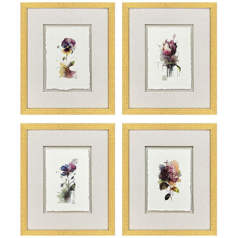 Image 2 Fleurs 16"W x 19"H Framed Art - Set of 4