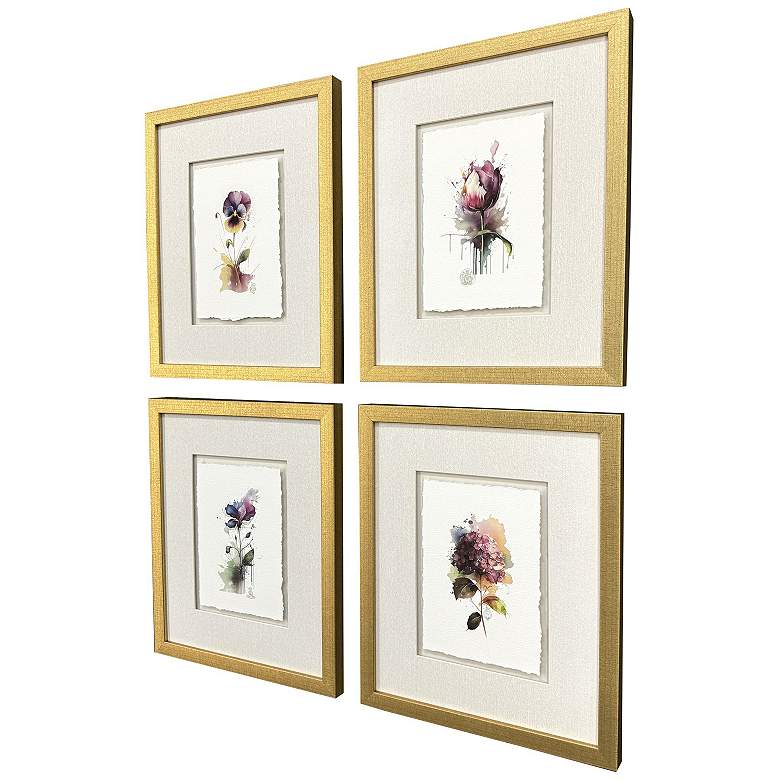 Image 3 Fleurs 16"W x 19"H Framed Art - Set of 4 more views