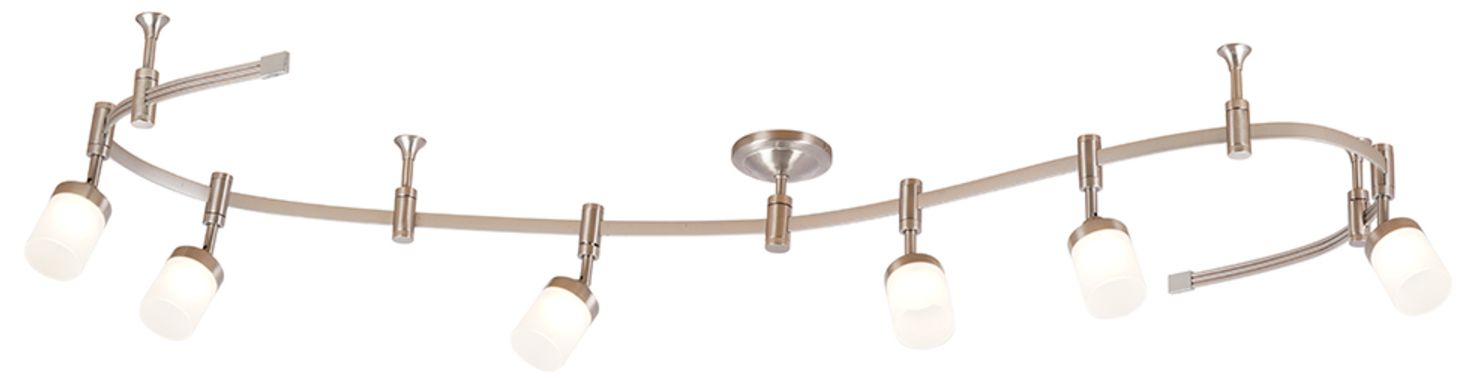 Image 2 Flex Track 6-Light Brushed Nickel Adjustable LED Track Light more views