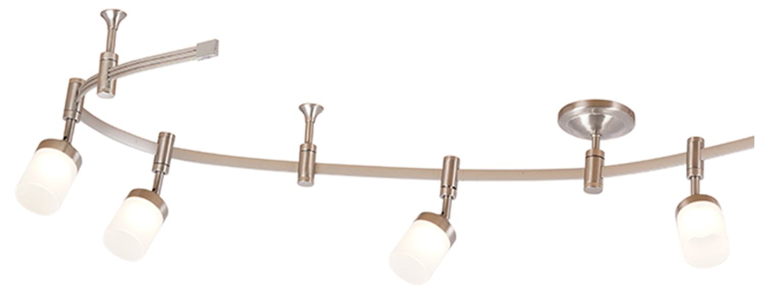 Image 3 Flex Track 6-Light Brushed Nickel Adjustable LED Track Light more views