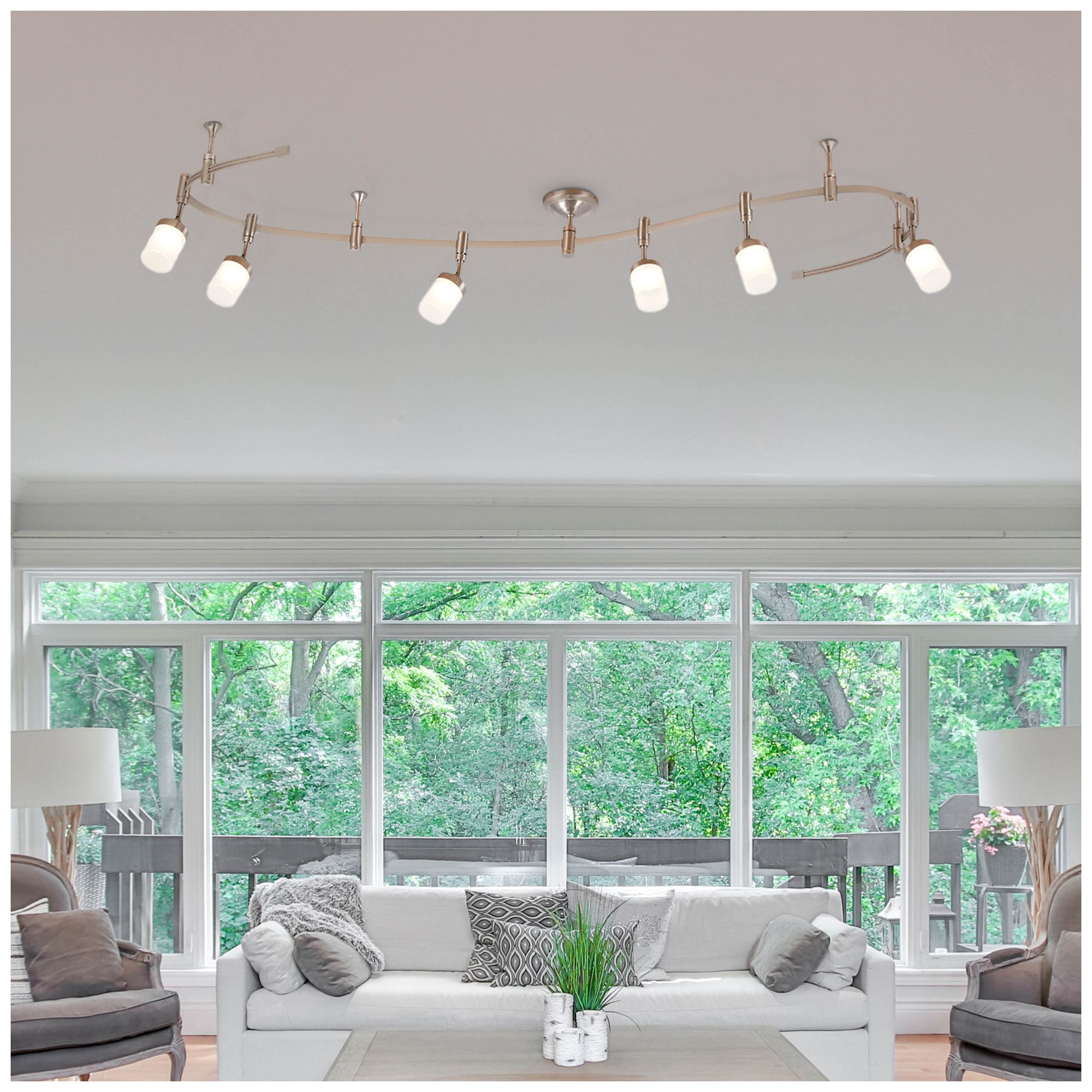 Flex Track 6-Light Brushed Nickel Adjustable LED Track Light