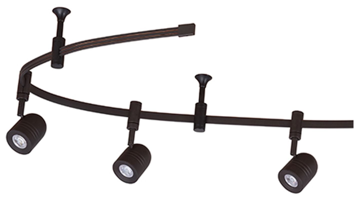 Image 3 Flex Track 96" Wide Bronze S-Wave LED Track Fixture more views