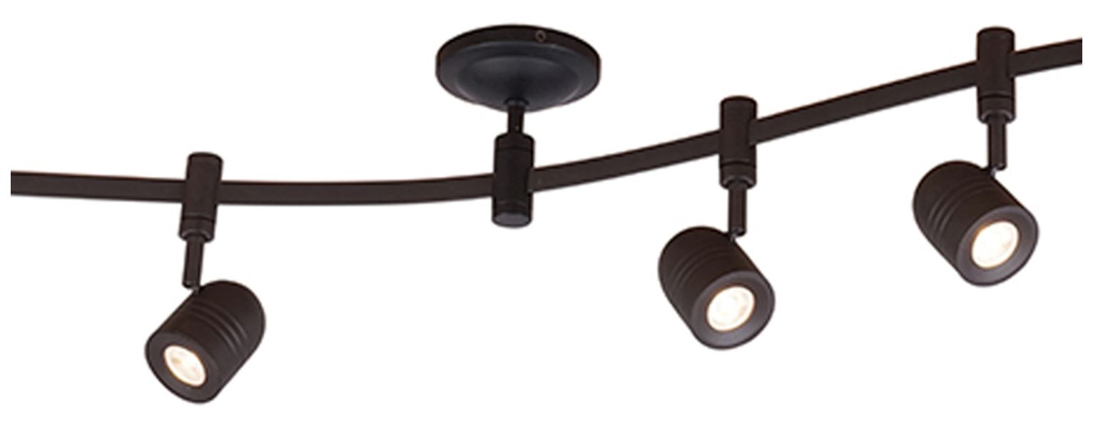 Image 5 Flex Track 96" Wide Bronze S-Wave LED Track Fixture more views