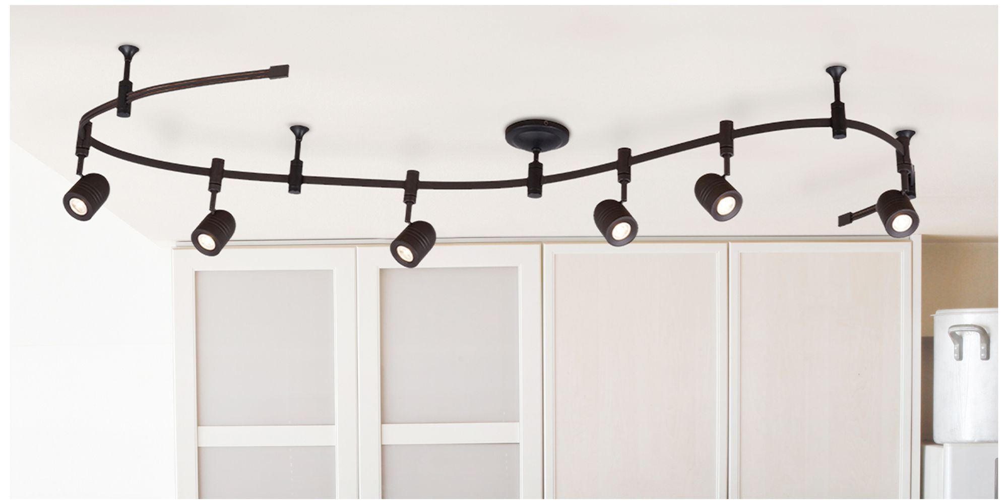Image 7 Flex Track 96" Wide Bronze S-Wave LED Track Fixture more views