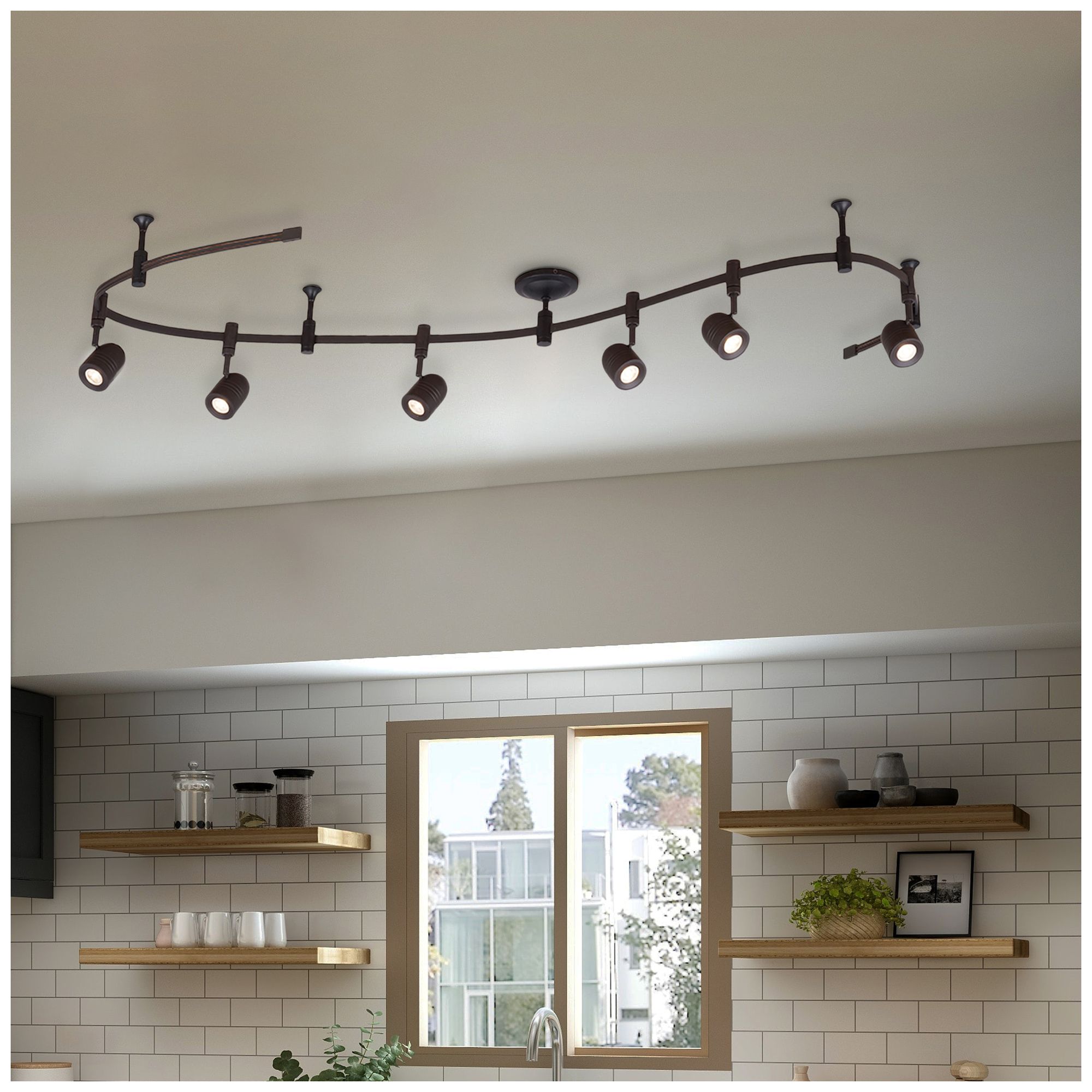 Flex Track 96" Wide Bronze S-Wave LED Track Fixture