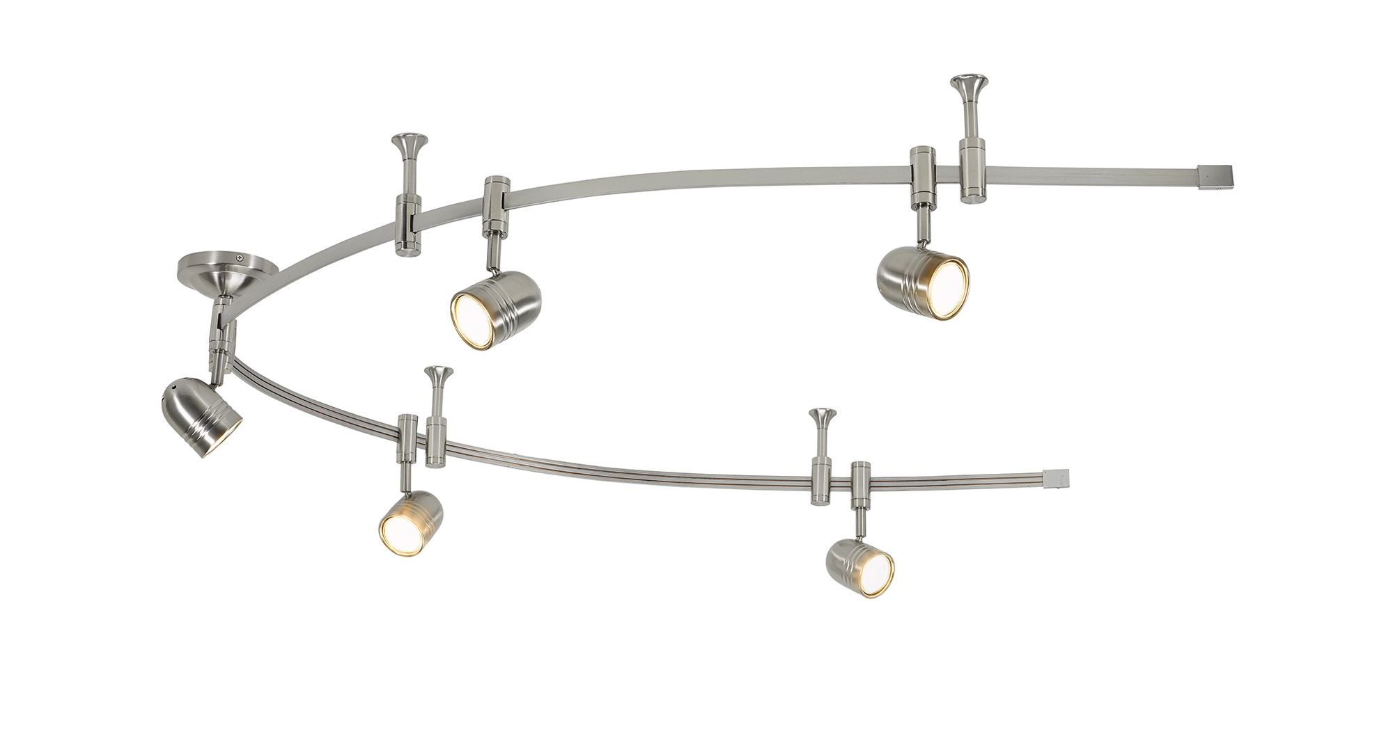 Image 3 Flex Track 96"W Brushed Nickel Adjustable LED Track Fixture more views