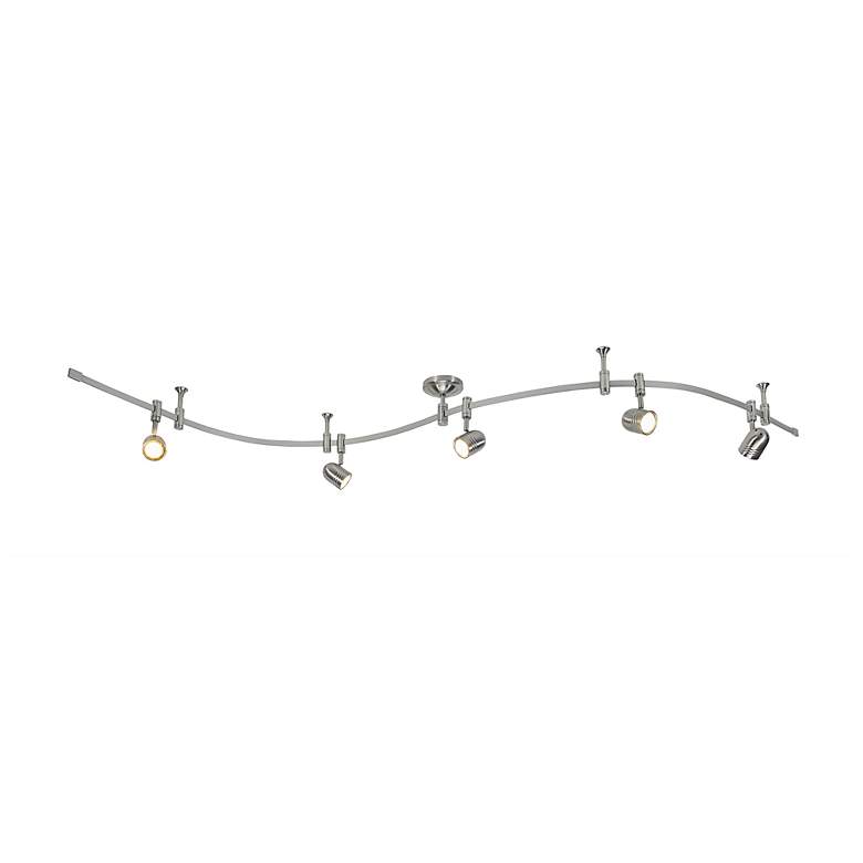Image 5 Flex Track 96"W Brushed Nickel Adjustable LED Track Fixture more views