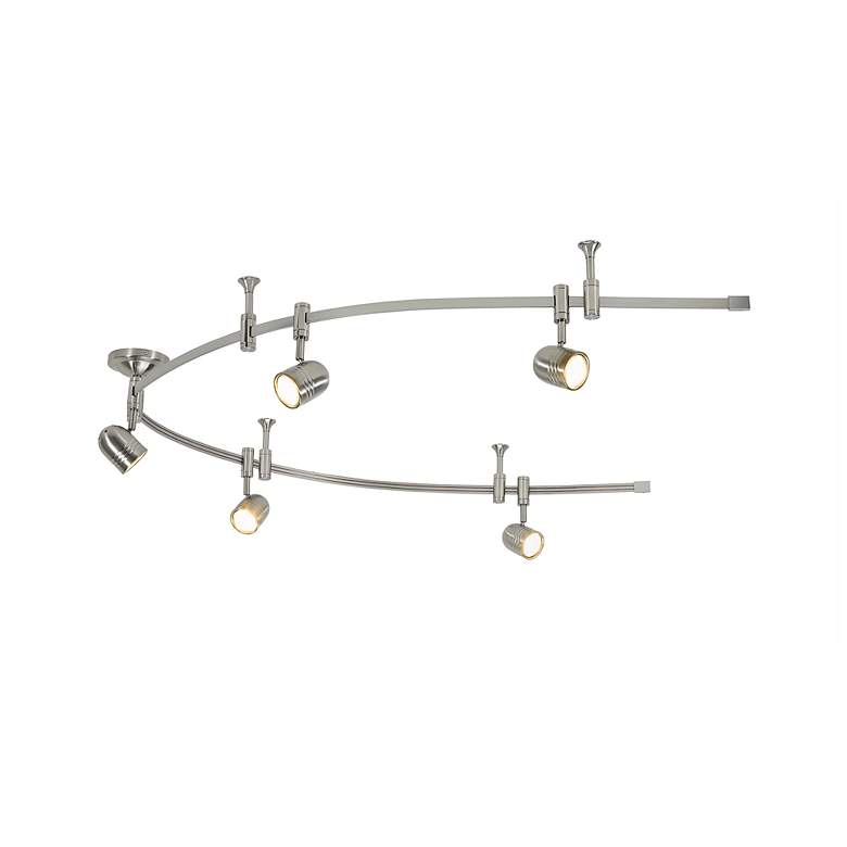 Image 3 Flex Track 96" Wide 5-Light Brushed Nickel LED Track more views