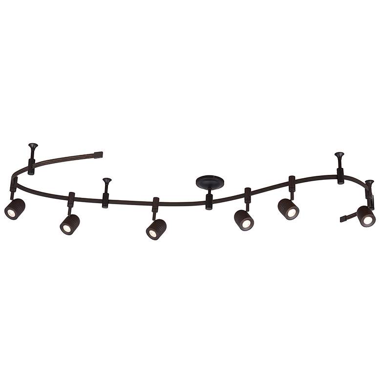 Image 1 Flex Track 96" Wide 6-Light Bronze LED Track