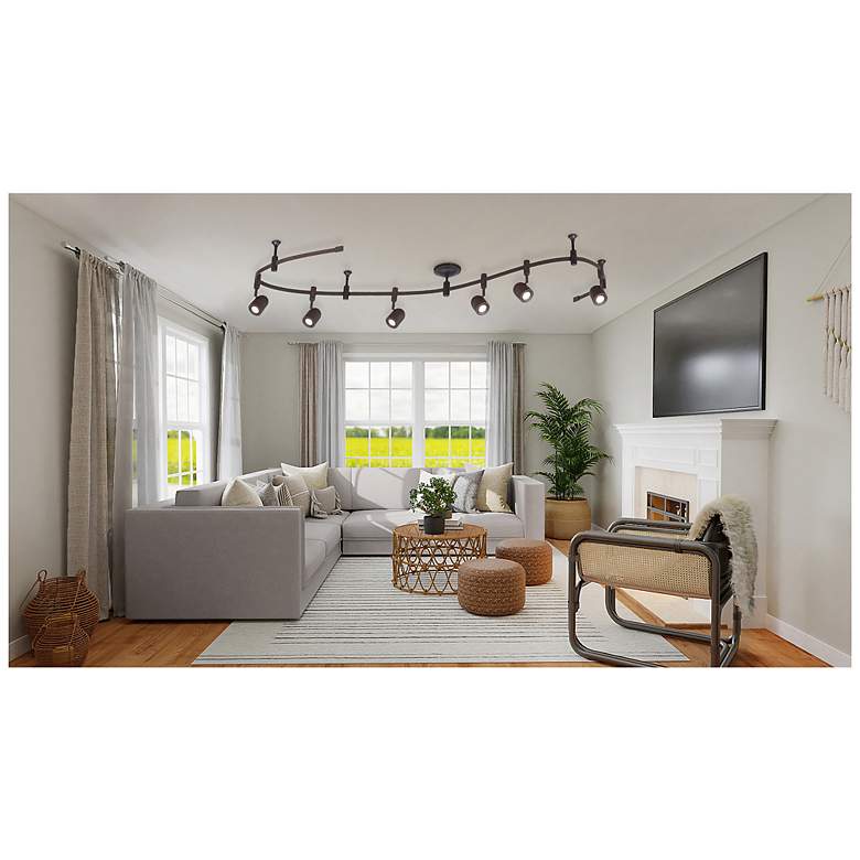 Image 6 Flex Track 96" Wide 6-Light Bronze LED Track more views