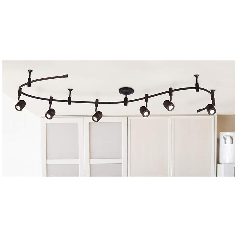 Image 7 Flex Track 96" Wide 6-Light Bronze LED Track more views