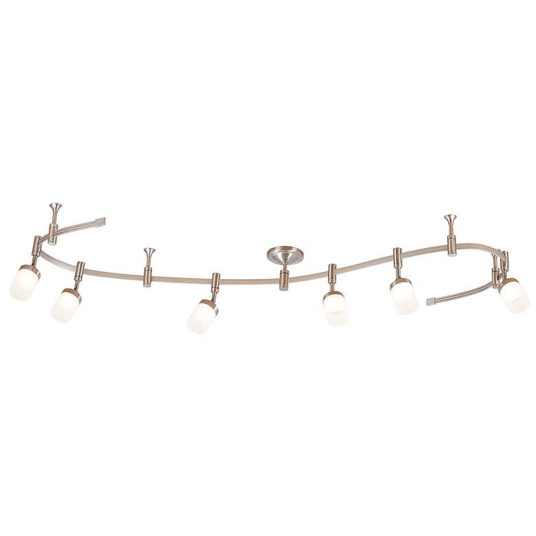 Image 1 Flex Track 96" Wide 6-Light Brushed Nickel LED Track
