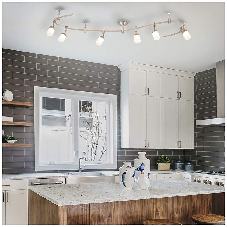 Image 6 Flex Track 96" Wide 6-Light Brushed Nickel LED Track more views