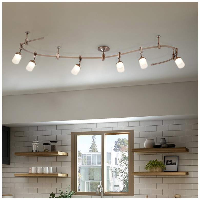 Image 7 Flex Track 96" Wide 6-Light Brushed Nickel LED Track more views