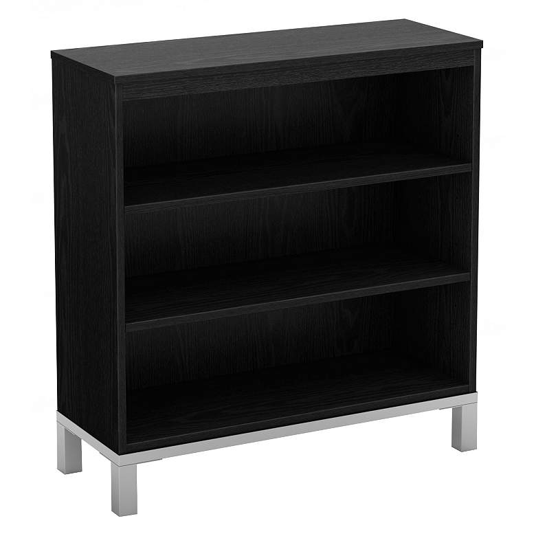 Image 1 Flexible 3-Shelf Black Oak Bookcase