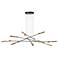 Flight 73.2" Wide 10-Light Black Pendant With Modern Brass Shade