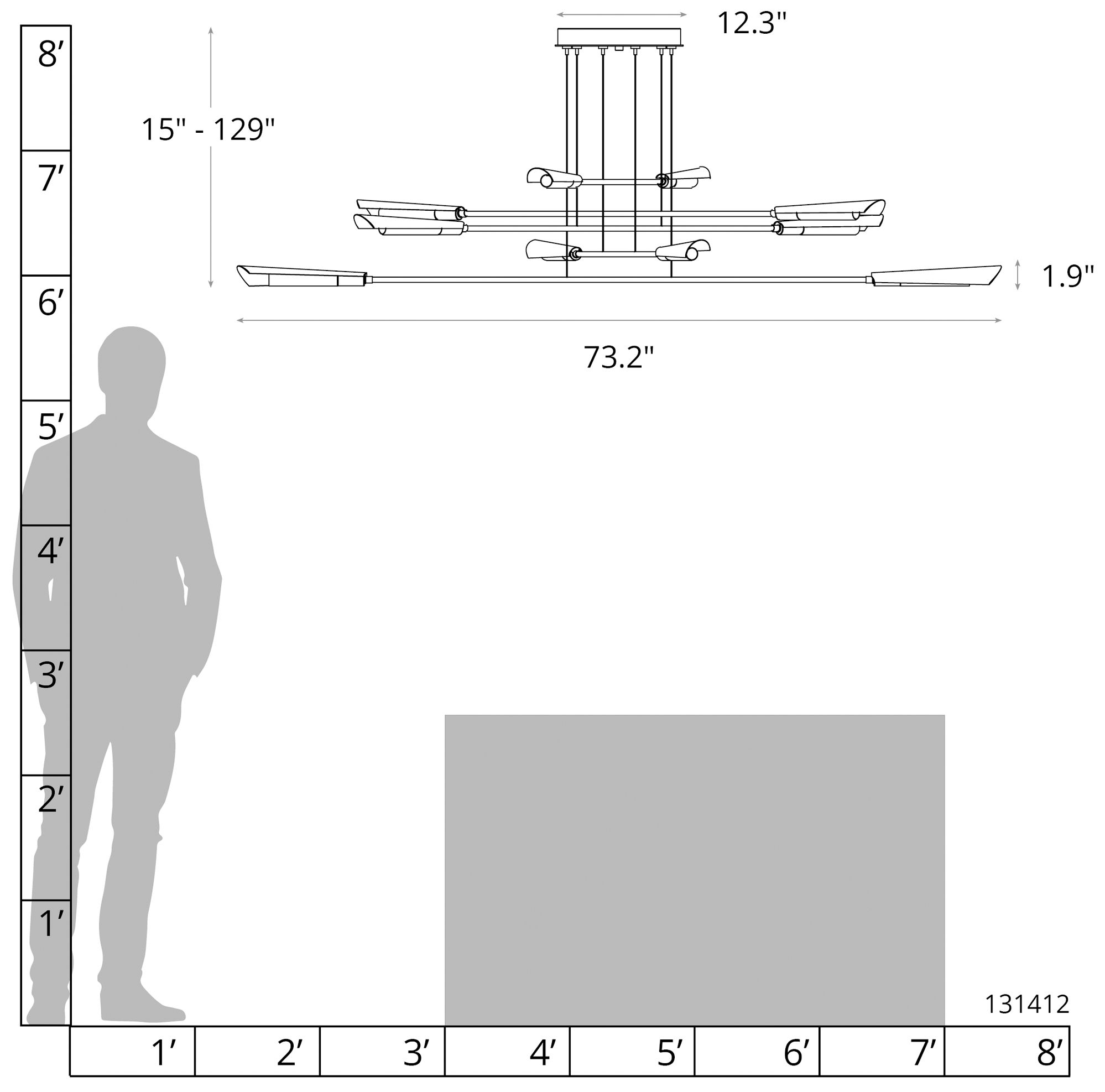Image 3 Flight 73.2" Wide 10-Light Black Pendant With Modern Brass Shade more views