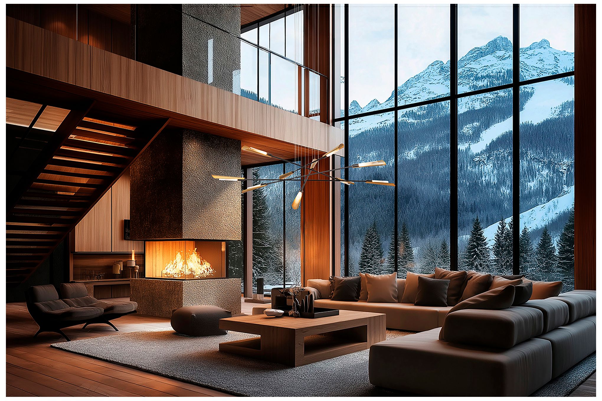 Flight 73.2" Wide 10-Light Black Pendant With Modern Brass Shade