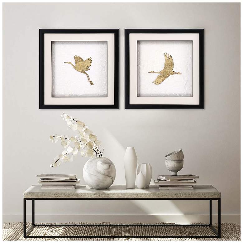 Image 4 Flight of Gold I 26"W x 26"H Framed Art Set of 2 more views