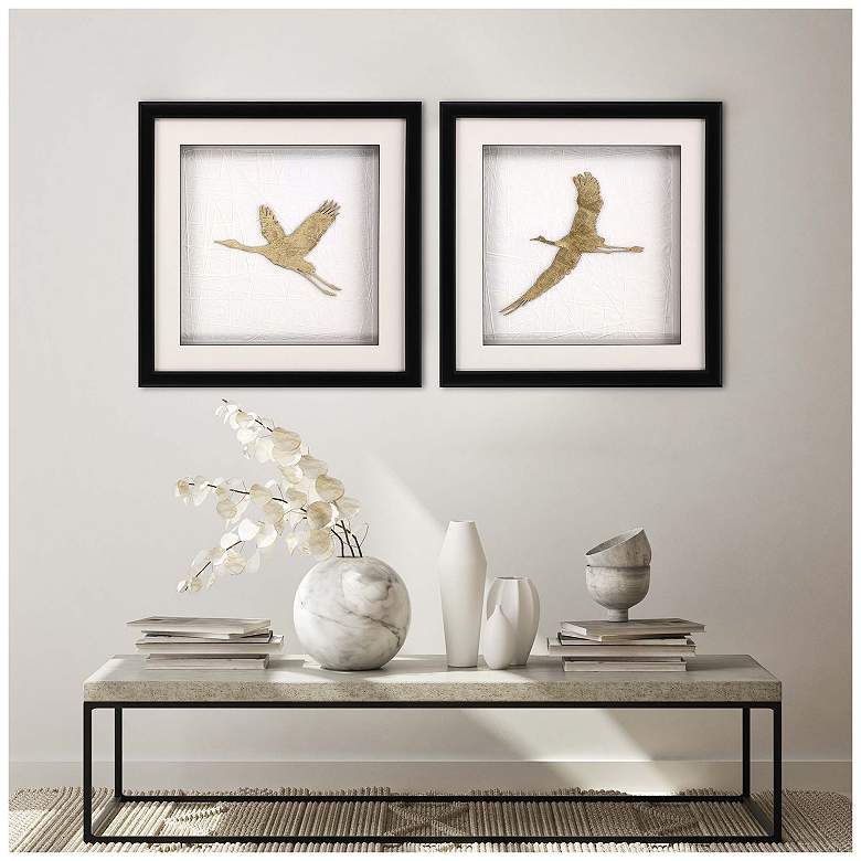 Image 4 Flight of Gold II 26"W x 26"H Framed Art Set of 2 more views