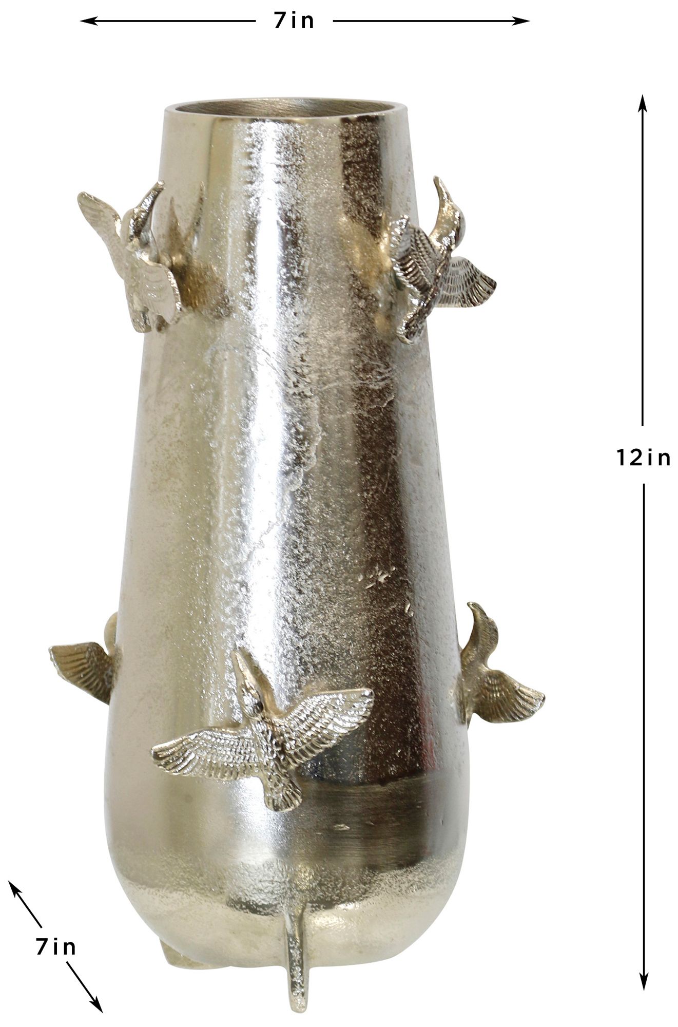 Image 2 Flight Study Decorative Vase - Nickel Plated - 6.5"W x 6.5"D x 12"H more views