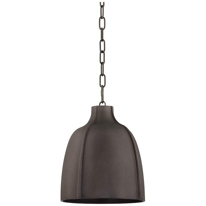 Image 1 Flint 12 3/4" Wide Blackened Graphite Pendant Light