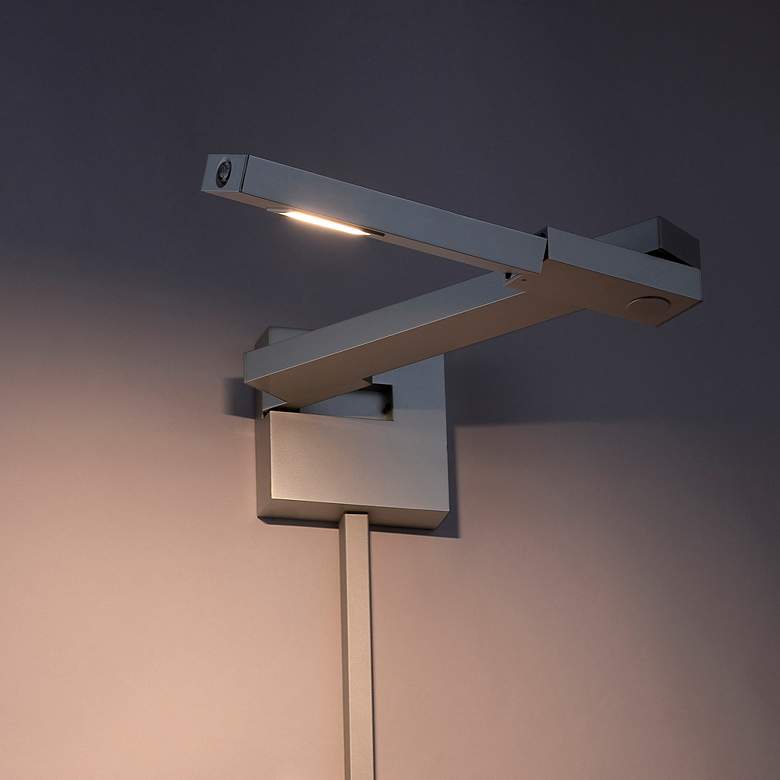 Image 2 Flip 4.5"H x 4.5"W 1-Light Headboard Light in Titanium more views