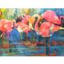 Flirty Flamingos 40"W All-Weather Outdoor Canvas Wall Art