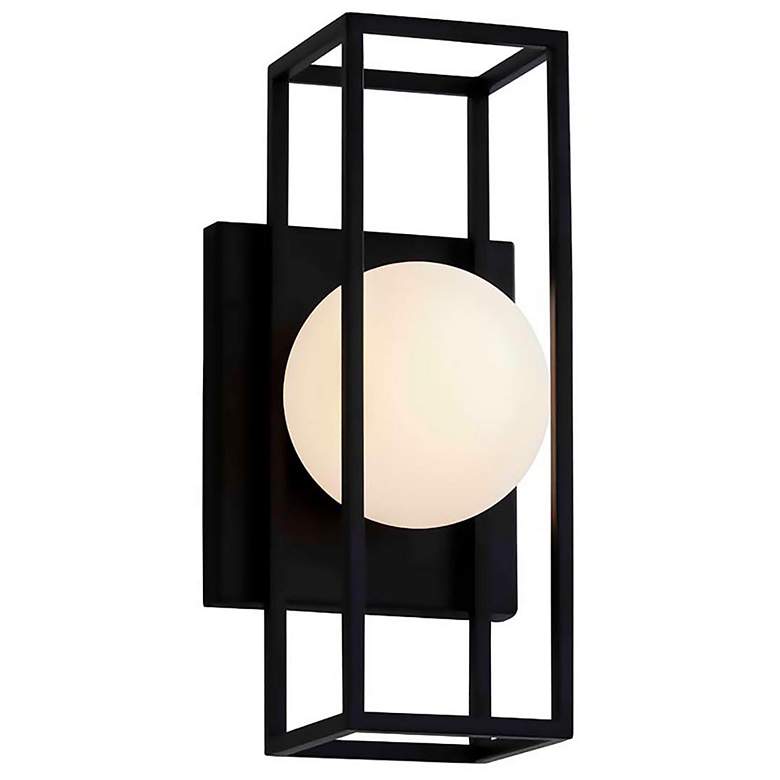 Image 1 Float 12 inchH Matte Black LED Indoor/Outdoor Wall Sconce