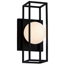 Float 12&quot;H Matte Black LED Indoor/Outdoor Wall Sconce