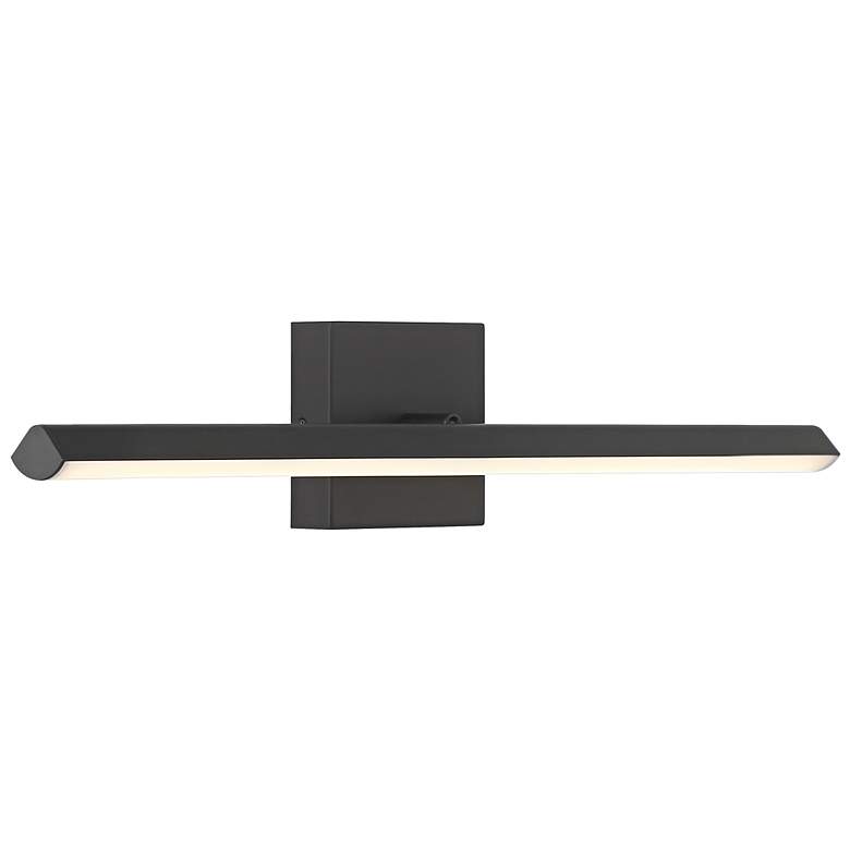 Image 2 Float 18 1/4"W Matte Black LED Adjustable Vanity Bath Light