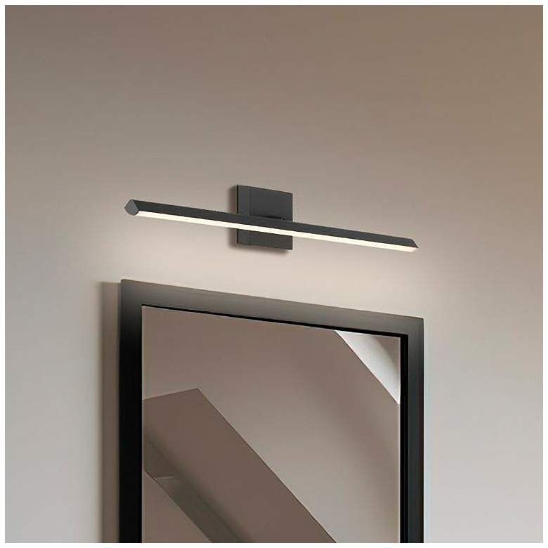 Image 1 Float 18 1/4"W Matte Black LED Adjustable Vanity Bath Light