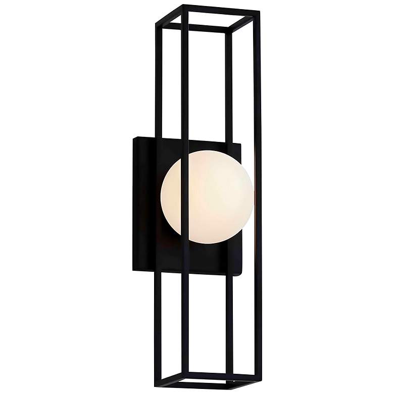 Image 3 Float 18 inchH Matte Black LED Indoor/Outdoor Wall Sconce