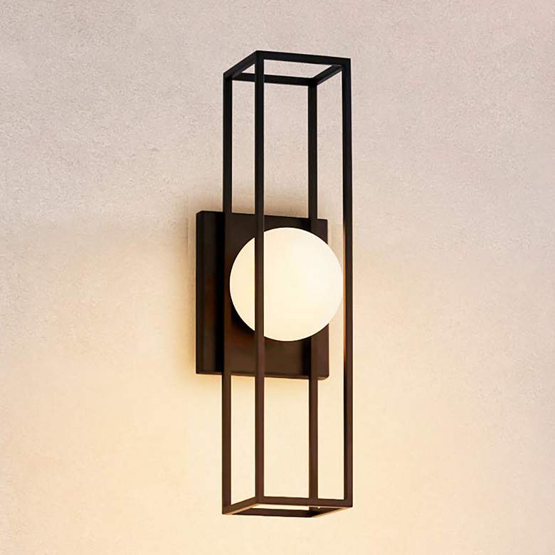 Image 2 Float 18 inchH Matte Black LED Indoor/Outdoor Wall Sconce